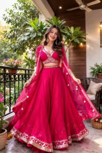 A Hence Your Fashion stunning design combo includes pink draped plazo…