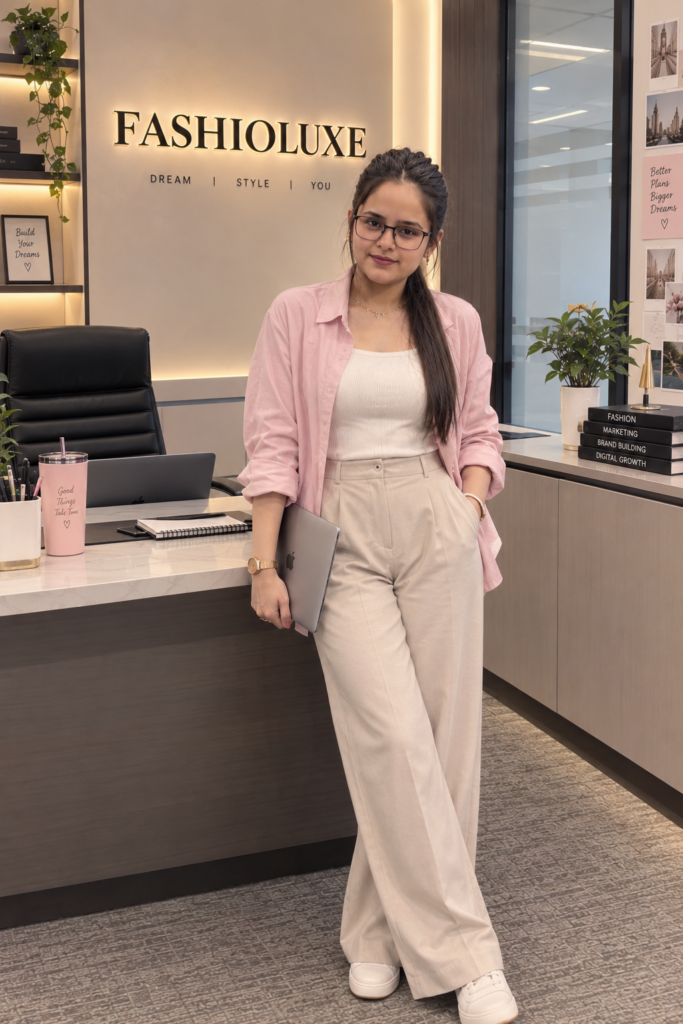 fashioluxe office casual portrait